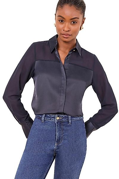 LIPSY Langarmhemd Lipsy Langarmbluse aus Satin und Chiffon, Regular (1-tlg) günstig online kaufen