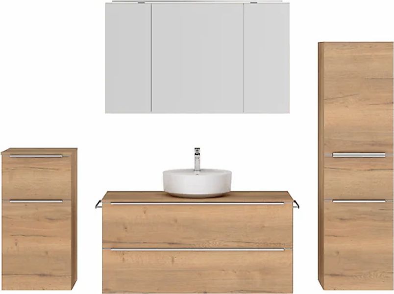 nobilia® Badmöbel-Set »Alvene« vormontiert, mit Soft-Close, 4 Stk. tlg. günstig online kaufen