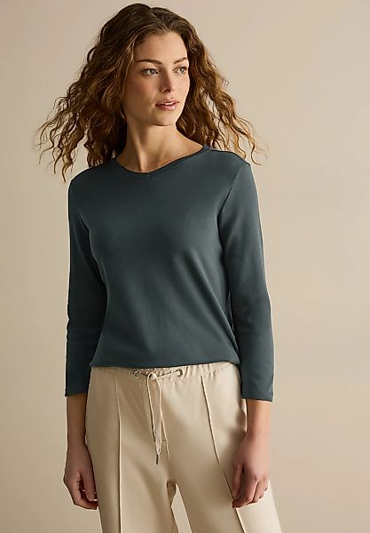 Cecil Langarmshirt aus reiner Baumwolle günstig online kaufen