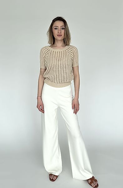 Zuckerwatte Ajourpullover modisch kurz aus 100% günstig online kaufen