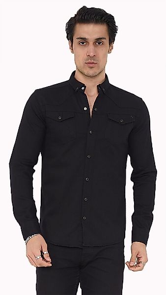 Megaman Jeans Langarmhemd Herren Hemd Basic günstig online kaufen