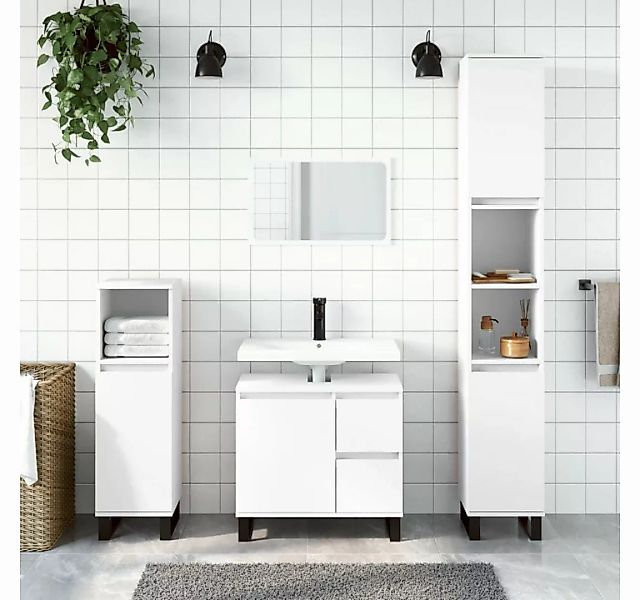 vidaXL Badezimmerspiegelschrank Badschrank Weiß 65x33x60 cm Holzwerkstoff ( günstig online kaufen