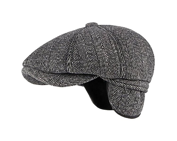 Sporty Flat Cap Winter Flat Cap Schirmmütze mit Ohrenklappen Herren Schiebe günstig online kaufen
