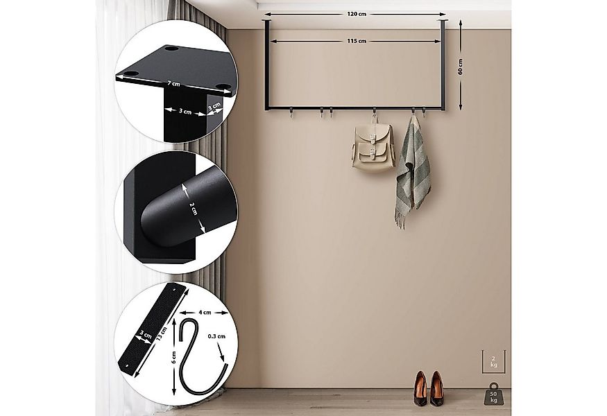 CLP Garderobenständer Fenton, mit 6 Kleiderhaken, für Deckenmontage günstig online kaufen