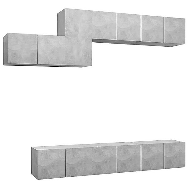 vidaXL TV-Schrank 7-tlg TV-Schrank-Set Betongrau Spanplatte günstig online kaufen