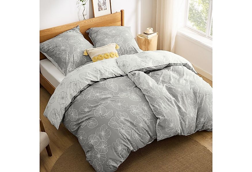 BEDSURE Wendebettwäsche mit Zweige-Design und Reißverschluss, ÖKO-TEX zerti günstig online kaufen
