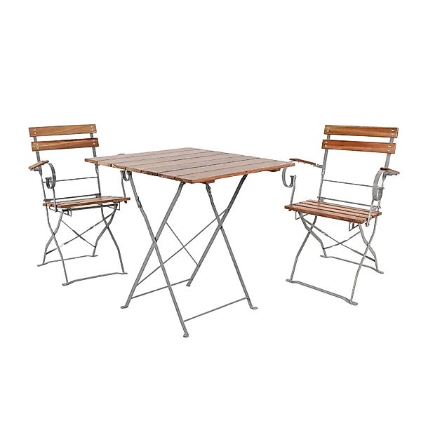 Lex Biergarten-Set Sitzgruppe Biergartenmöbel Armlehnen Tisch 70x70cm Stuhl günstig online kaufen