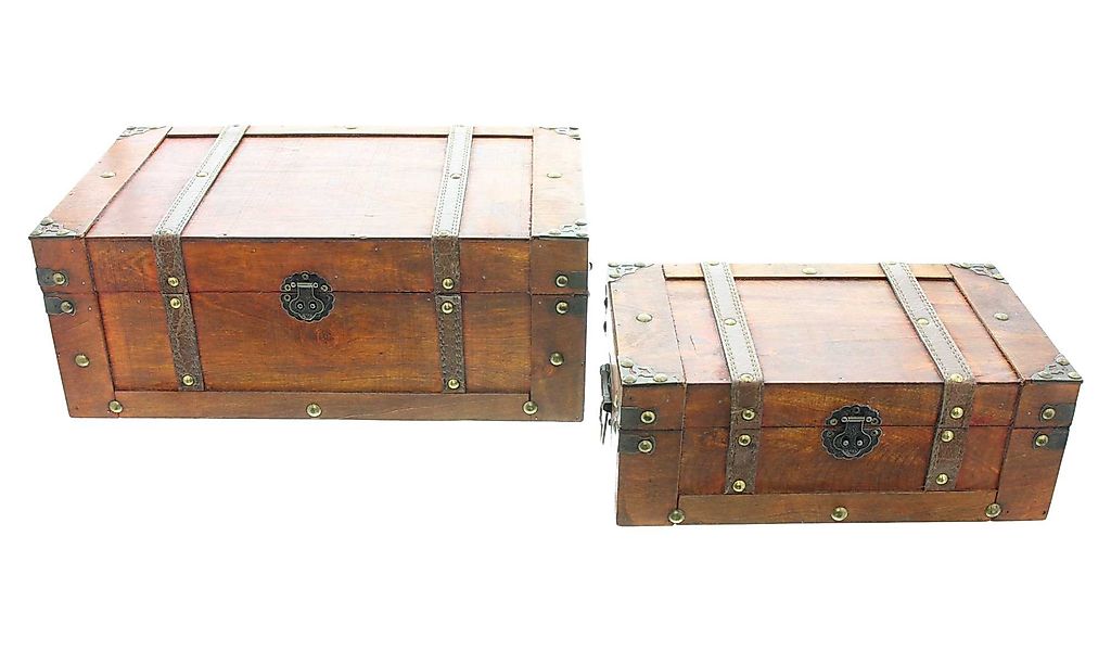 Dekoleidenschaft Truhe "Schatzkiste" aus Holz, braun, günstig online kaufen