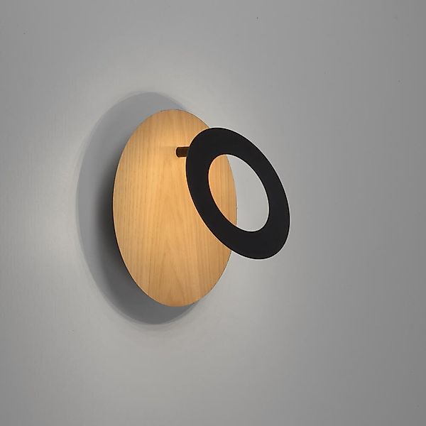 LED Wandleuchte Nevis in Natur-hell und Schwarz 6W 760lm günstig online kaufen