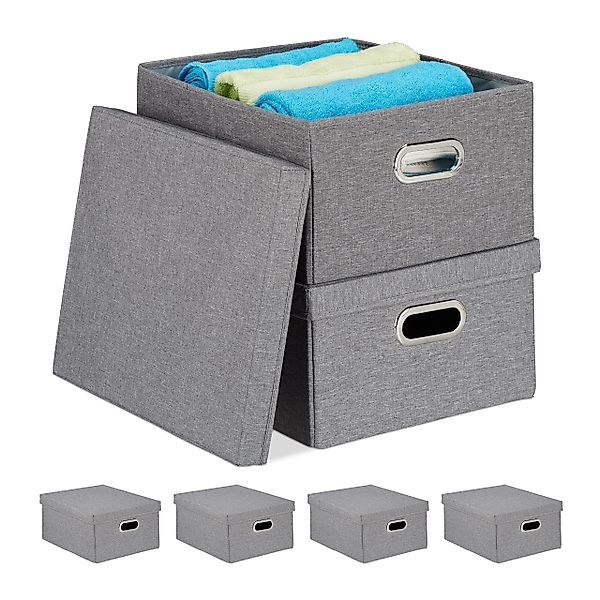 relaxdays Aufbewahrungsbox 6 x Aufbewahrungsbox mit günstig online kaufen