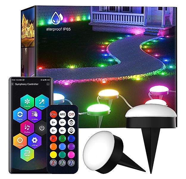PRIISF Gartenstrahler LED Bodenleuchte Bodenstrahler RGB Einbauleuchte Hof günstig online kaufen