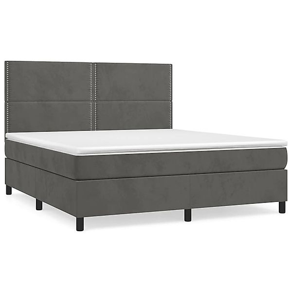 Vidaxl Boxspringbett Mit Matratze Dunkelgrau 180x200 Cm Samt günstig online kaufen