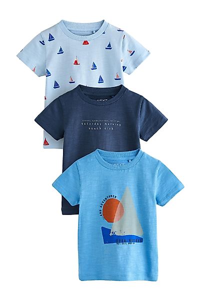 Next T-Shirt 3er-Pack Kurzarm-T-Shirts aus 100 % günstig online kaufen