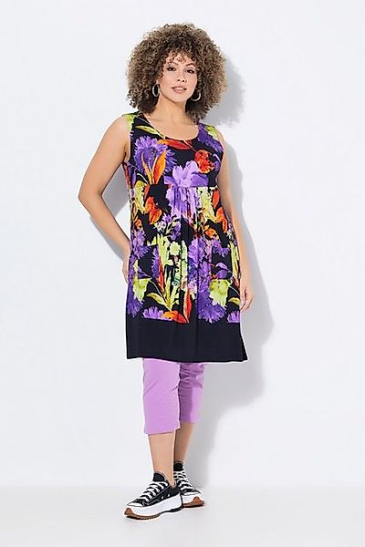 Ulla Popken Minikleid Jerseykleid bedruckt A-Linie Rundhals ärmellos günstig online kaufen