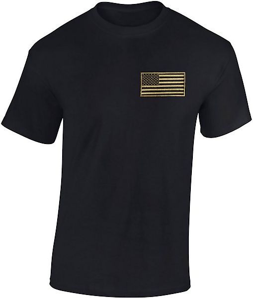 Baddery T-Shirt USA Flagge mit Stick-Patch Stars and Stripes - US-Army, hoc günstig online kaufen