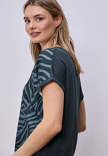 STREET ONE T-Shirt mit geschlitztem Rundhalsausschnitt günstig online kaufen