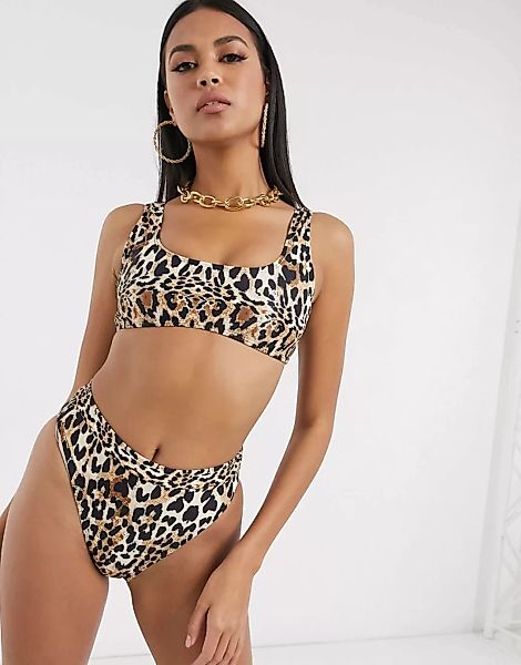 Missguided – Bikinihose mit Leopardenmuster-Mehrfarbig günstig online kaufen