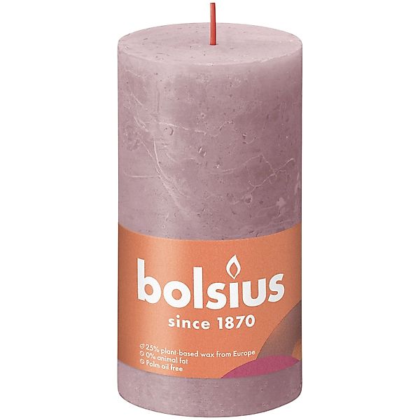 Bolsius Stumpenkerze Bolsius Rustik-Kerze Shine 13/7 cm eschen-Rose günstig online kaufen