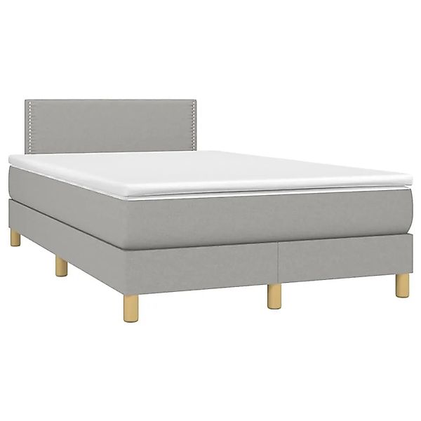 vidaXL Boxspringbett mit Matratze & LED Hellgrau 120x190 cm Stoff 3270081 günstig online kaufen