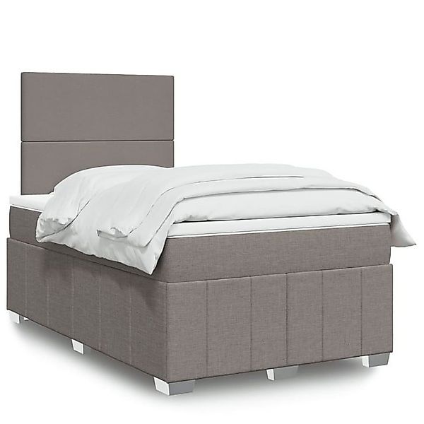 vidaXL Boxspringbett, Boxspringbett mit Matratze Taupe 120x190 cm Stoff günstig online kaufen