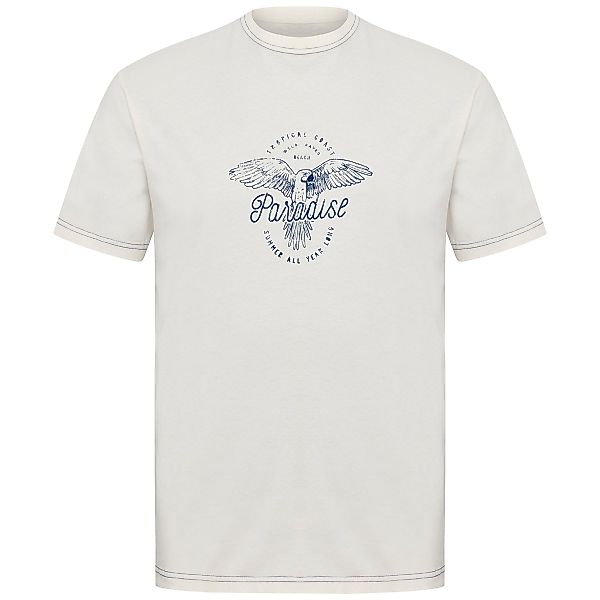 North T-Shirt mit Motiv-Print Farbe cremeweiß Größe: 3XL günstig online kaufen