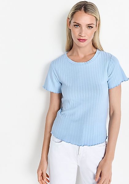 RICHROYAL Kurzarmshirt Mit gewelltem Saum an Rumpf und Ärmeln günstig online kaufen