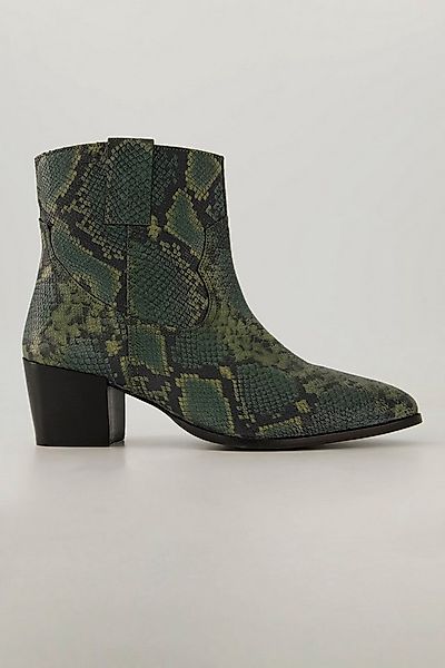 Ulla Popken Leder-Stiefeletten Schlangenlederoptik Weite H Stiefel günstig online kaufen