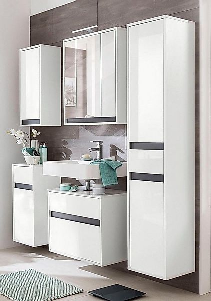 welltime Unterschrank Siena Griffloser Badschrank, Hochglanz mit Wechselble günstig online kaufen