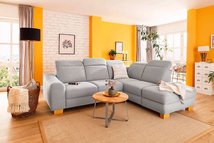 Home affaire Ecksofa »Dundee L-Form«, wahlweise mit Kopfteilverstellung und günstig online kaufen