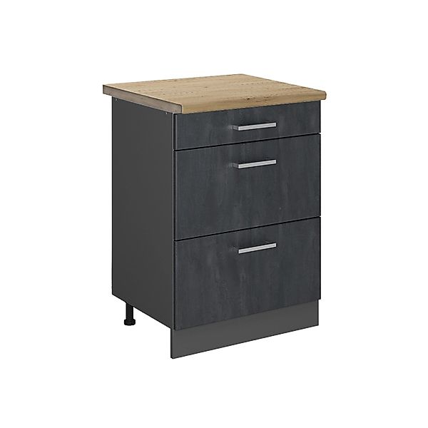 Vicco Küchenunterschrank R-Line Schubladenschrank für die Küche Schwarz Bet günstig online kaufen