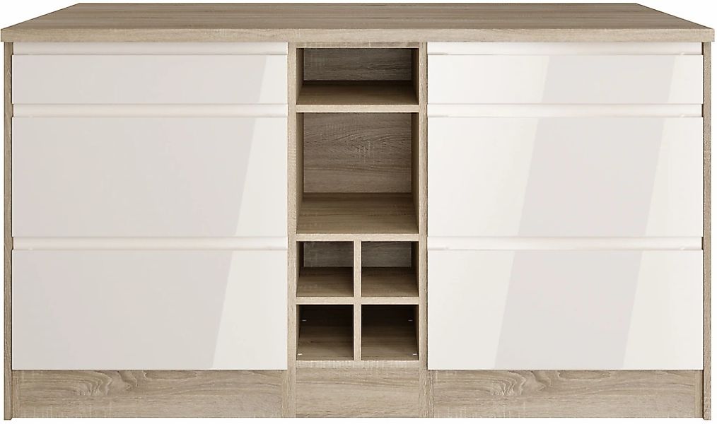 KOCHSTATION Kücheninsel "KS-Virginia" Breite 153 cm, MDF-Fronten, Flaschenr günstig online kaufen