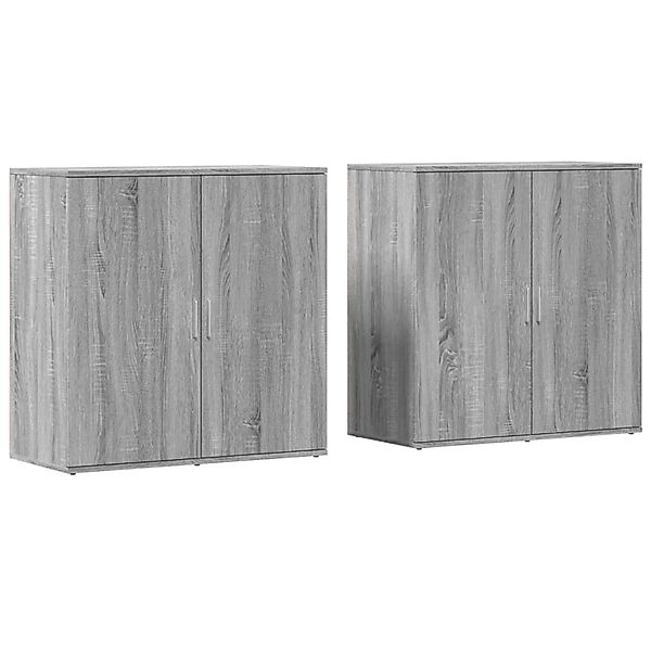 vidaXL Sideboards 2 Stk Grau Sonoma 79x38x80 cm Holzwerkstoff 3276607 günstig online kaufen