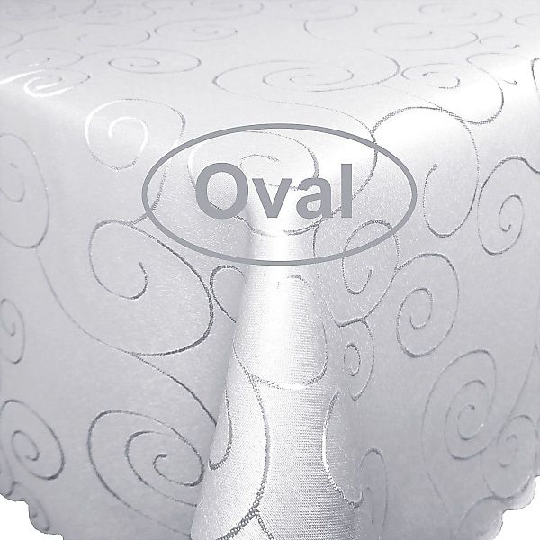 Tischdecke Ornamente OVAL Tischdecke Seidenglanz Damast günstig online kaufen