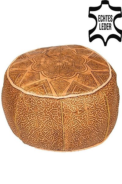Marrakesch Orient & Mediterran Interior Pouf Orientalisches Leder Sitzkisse günstig online kaufen