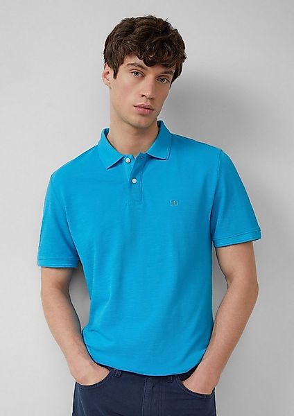 s.Oliver Kurzarmshirt Polo-Shirt Poloshirt mit kleinem Labelpatch und Flamm günstig online kaufen