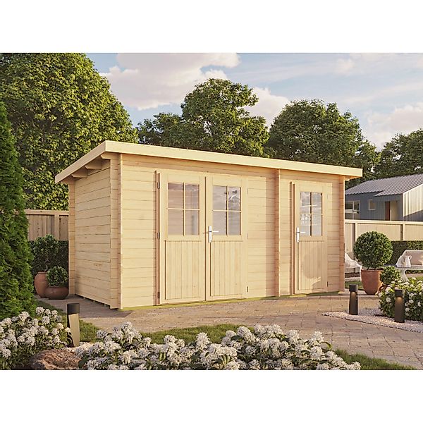 Fjordholz Pultdach Gartenhaus Modell Ezra 2H Farblos Imprägniert günstig online kaufen