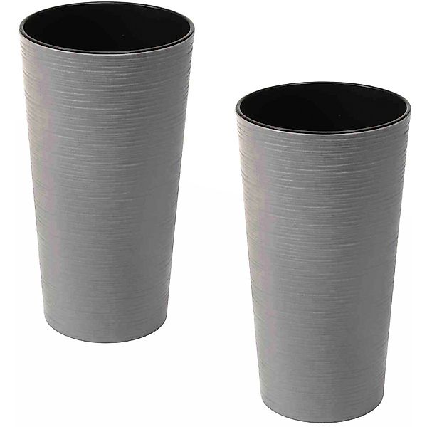 Siena Garden Pflanzgefäß Set 2 teilig Eco Locon Grau Ø 30 cm x 57 cm günstig online kaufen