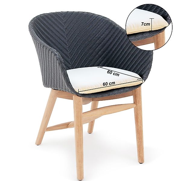 Sitzkissen Milano Torino 2er-Set Weiß 44x44x7cm günstig online kaufen