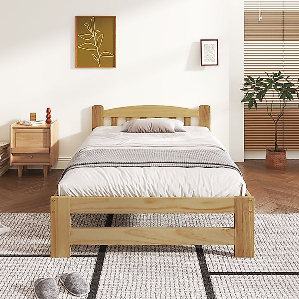 Flieks Massivholzbett, Einzelbett Futonbett mit Kopfteil günstig online kaufen
