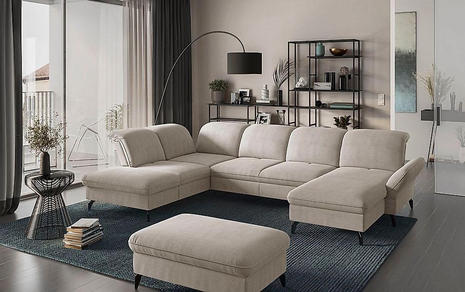 sit&more Wohnlandschaft Leandro U-Form, Wahlweise mit Bett-, Kopfteil - und günstig online kaufen