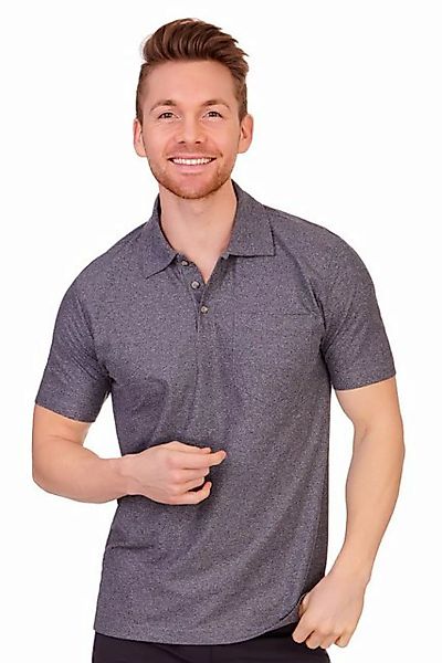 Tom Collins Trachtenshirt Poloshirt Herren - PHIL - grau melange, schwarzgr günstig online kaufen