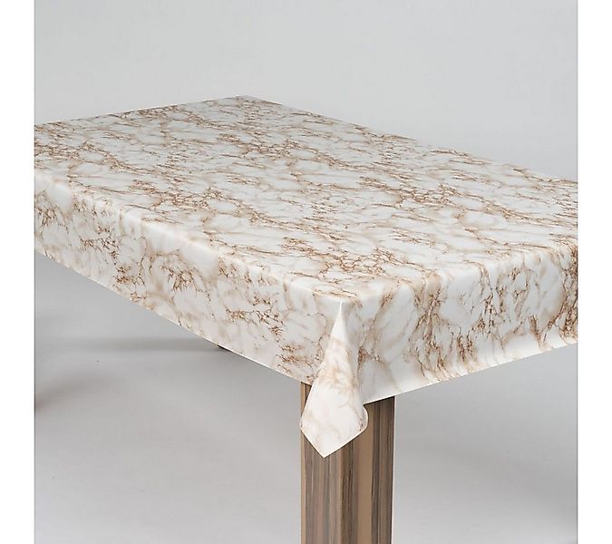 laro Tischdecke laro Wachstuch-Tischdecke Wachstischdecke Marmor Weiß Beige günstig online kaufen