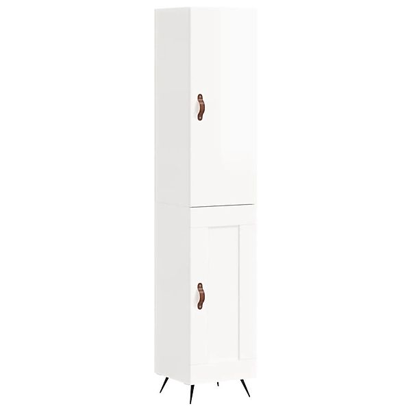 vidaXL Highboard Hochglanz-Weiß 34,5x34x180 cm Holzwerkstoff 3199083 günstig online kaufen