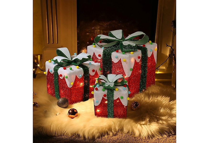 VINGLI LED Dekolicht 3er Set LED Geschenkboxen mit ABS Kunststoffrahmen, 48 günstig online kaufen