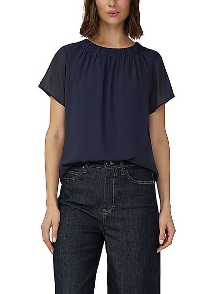 s.Oliver BLACK LABEL Kurzarmbluse mir Raffung am Ausschnitt günstig online kaufen