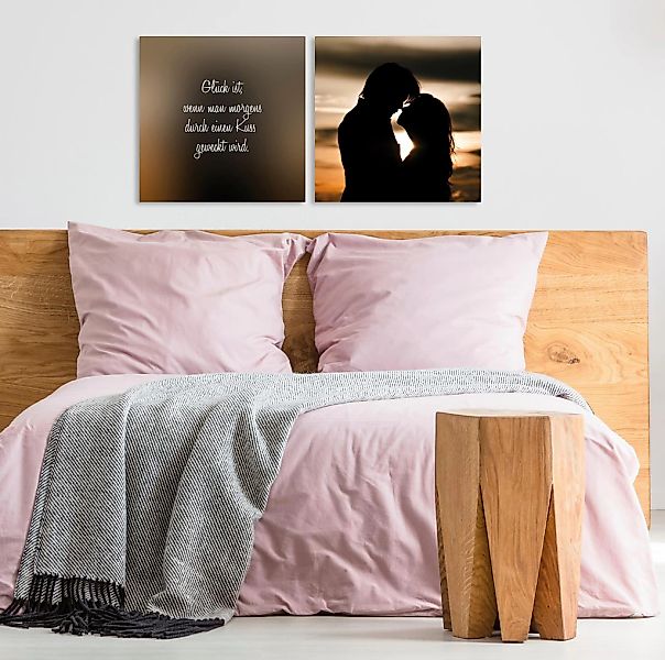 queence Leinwandbild »Kuss«, Himmel-Himmelsbilder-Kunst-Modern-Spa-Spa Bild günstig online kaufen