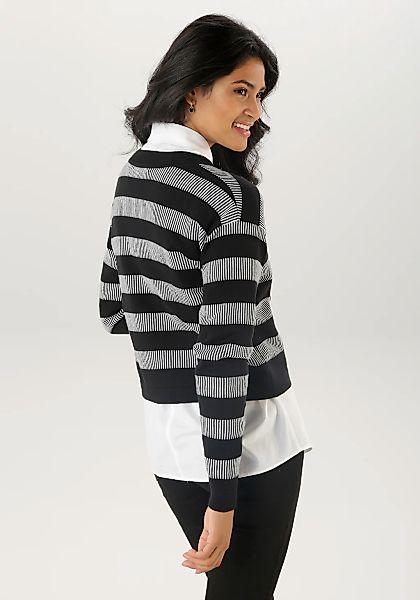 Aniston SELECTED Strickjacke, im trendigen Streifen-Dessin günstig online kaufen