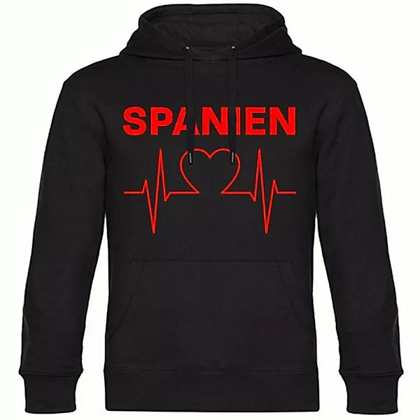 multifanshop Kapuzensweatshirt Spanien - Herzschlag - Pullover günstig online kaufen