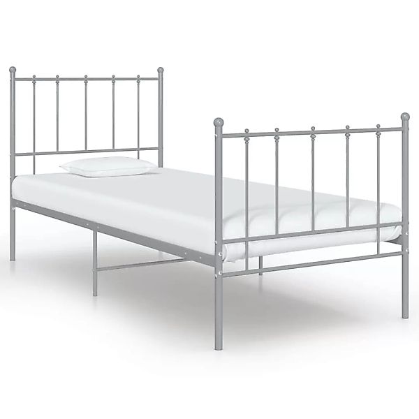 Bett Grau Metall 100x200 Cm günstig online kaufen