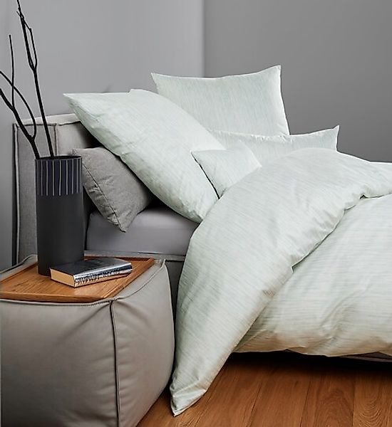 Janine Janine Mako-Satin Bettwäsche MILANO 45109 salbeigrün Größe:  155x200 günstig online kaufen